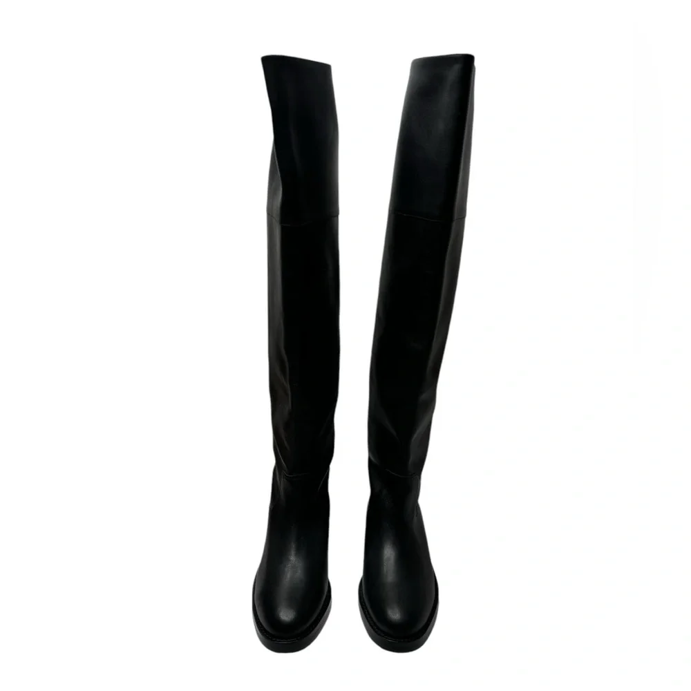 J. Crew | NWOB Over The Knee Riding Boots in Black Leather 9.5